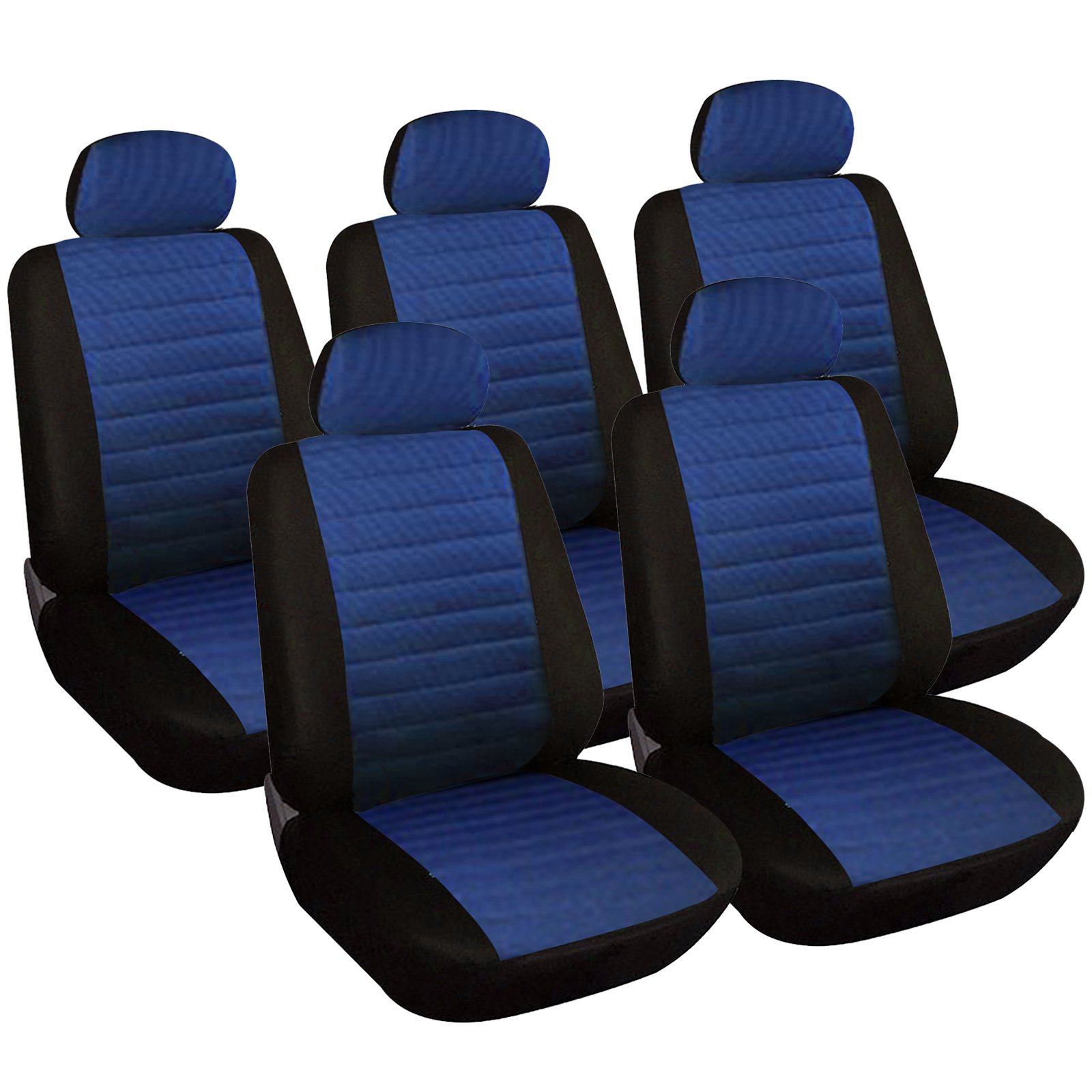 eSituro SCSC0040 5er Einzelsitzbezug universal Sitzbezüge für Auto Schonbezug Schoner aus Polyester blau