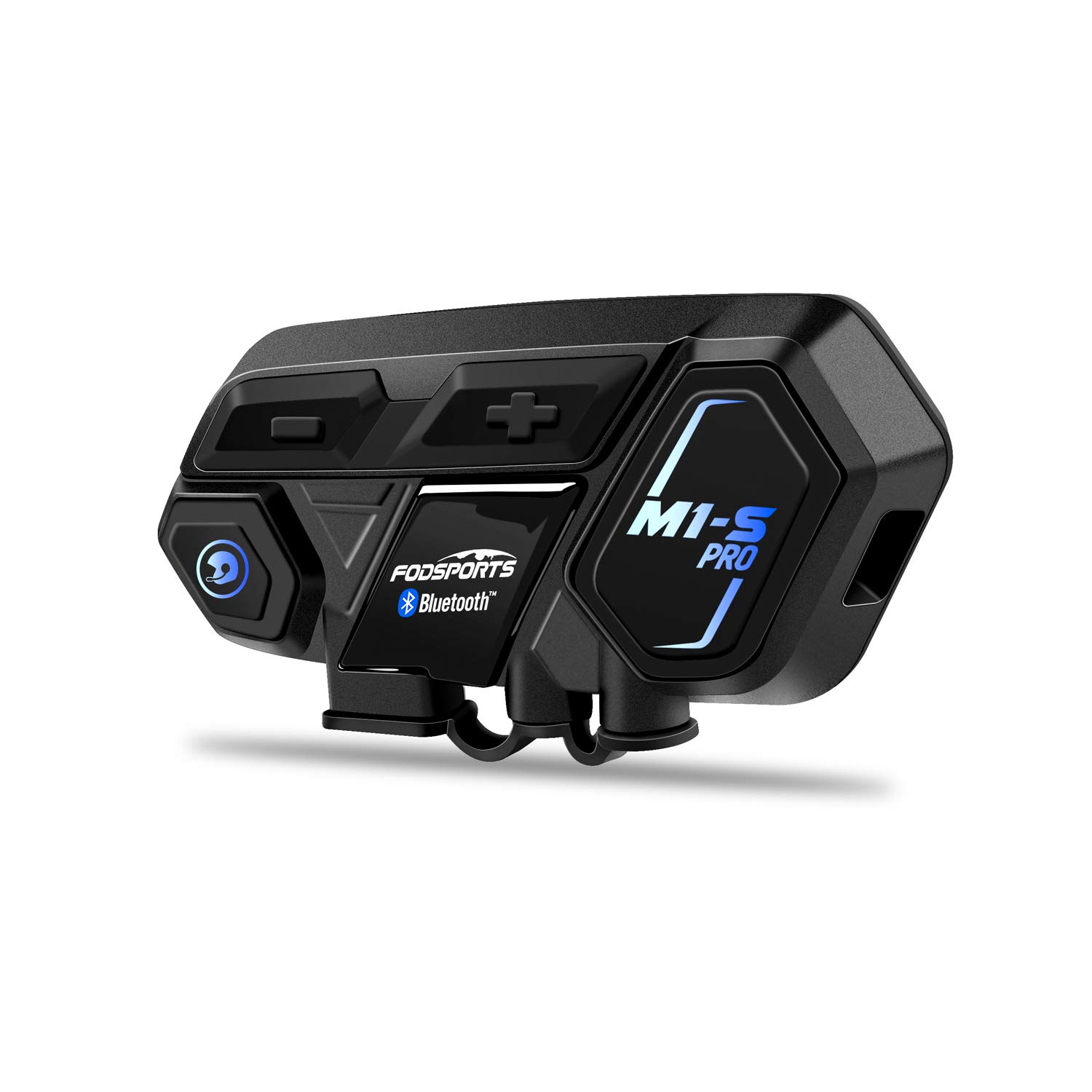 Fodsports Motorrad Bluetooth Headset mit Musik Teilen, M1S PRO 2000m 8 Motorräder Helm Intercom Kommunikationssystem, Universell Motorradhelm Gegensprechanlage mit Audio Multitasking, Einzelpack