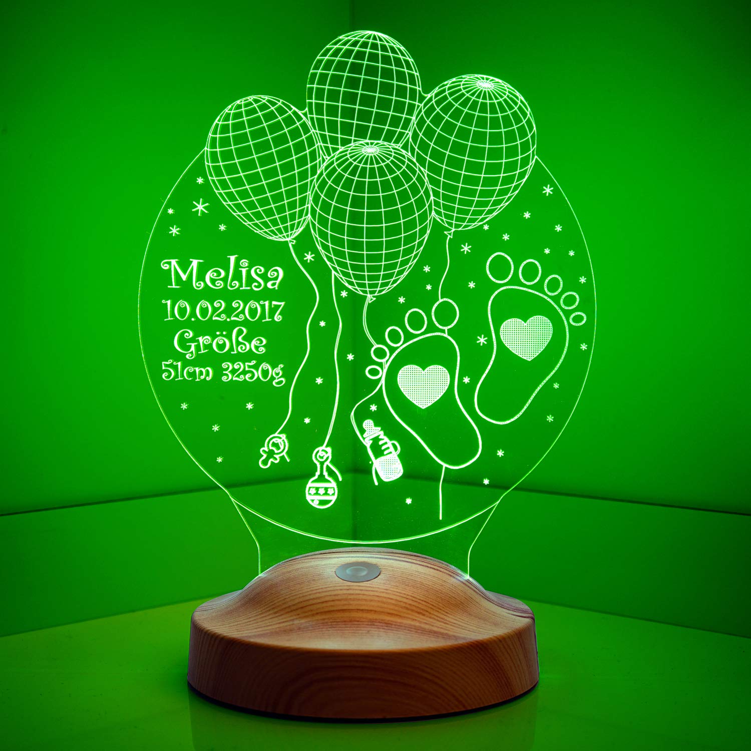 Geschenkelampe Personalisiert mit Namen Geschenke Geschenkideen für Kinder Baby Junge Mädchen zum Geburtstag Einschulung Taufe Geburt