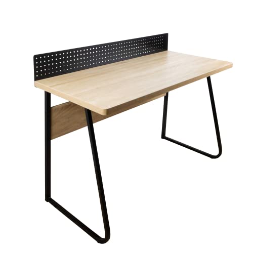 Schreibtisch Industrial Stabiler Computer Tisch mit Notiztafel in Eiche Holz Optik und Füße aus Metall Schwarz modern und funktional - 120x55cm