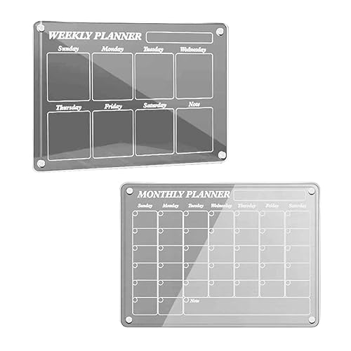 TPPIG Magnetischer Acryl-Kalender für Kühlschrank, trocken abwischbar, magnetisch, Planungstafeln, Set, Stift, wiederverwendbar, 1 Set
