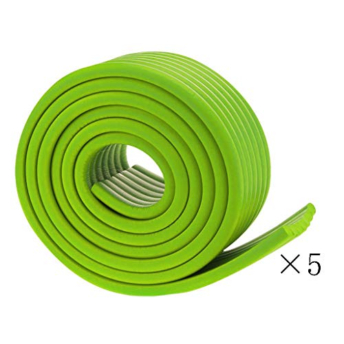 AnSafe Kantenschutz, W-Typ Kinder Verhindern Stöße Kante Weicher Streifen Umweltsicherheit (2M × 5, 5 Farben Optional) (Color : Green)