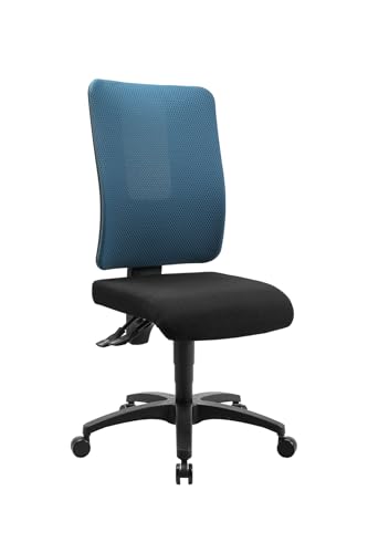 TOPSTAR Freestyle X, ergonomischer Schreibtischstuhl, Bürostuhl, Stoff Petrolblau