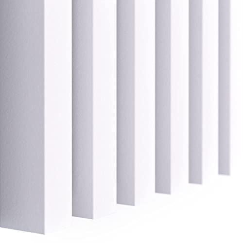 Klemp CLASSIC Lamellenwand aus MDF 30x40 mm, vertikale oder horizontale Decken- oder Wandverkleidung, Holzpaneele für Wand und Decke, für Flur, Schlaf- oder Wohnzi mmer, 17 Stück LA010 Weiße Matte