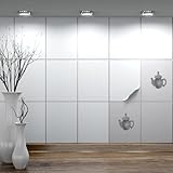 FoLIESEN Fliesenaufkleber Küche u. Bad-15x20 cm matt-225, PVC, Weiß matt, 225 Stück, 225-Einheiten