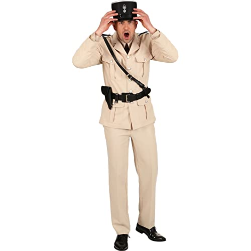 Krause & Sohn Polizei Kostüm Französischer Polizist Officier de Police inkl. Hut für Herren Gr. 46-60 beige Fasching Karneval (58/60)