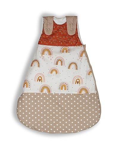 ULLENBOOM Sommerschlafsack Baby Regenbogen (Made in EU) - Aus OEKO-TEX Materialien - 0,5 TOG, Schlafsack für Babys und Neugeborene, Größe: 80 bis 86