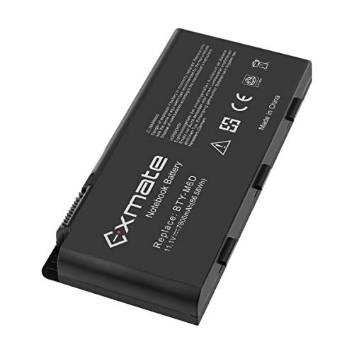 Exmate 7800mAh BTY-M6D Laptop-Akku für MSI GT60 GT70 2PE-890US GX60 GX70 MS-16F2 MS-16F4 E6603 GX660 GX680 GT780 GT780R GT600 GT660 GT680 GT683 GT685 GT670 GT760 GT770 GT783 GX780[11.1V 86.58Wh]