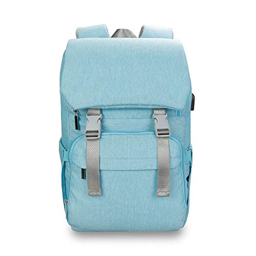 Baby-Wickeltasche, große Kapazität, multifunktional, lässiger Reise-Tagesrucksack mit USB-Ladeanschluss, Kinderwagengurte, wirtschaftlich und praktisch