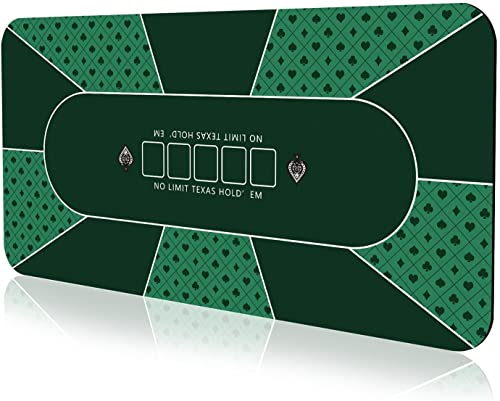 Profi Pokermatte 180 x 90cm, Texas Hold'er Pokerteppiche für 8-10 Spieler, Deluxe Pokertuch Tischunterlage, Pokertischauflage