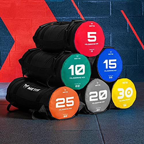 METIS Power Bag - 5kg bis 25kg | Fitness Gewichte für Fitnesscenter und Heimgebrauch | Sandsack für Krafttraining Crossfit Kampfsport und mehr | Einzeln oder als komplettes Set erhältlich (15 kg)