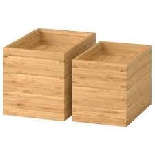 Ikea Dragan Bambusboxen mit Deckel, 2 Stück