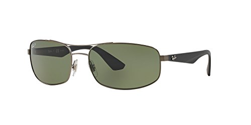 Ray-Ban Herren RB3527 Sonnenbrille, Matte Gunmetal/Polardarkgreen, One size (61)