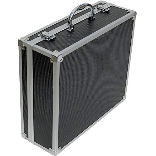 ECI® Aluminium Koffer Schwarz mit Würfelschaum LxBxH 350 x 300 x120 mm Leer-Koffer Alukoffer Alu Box