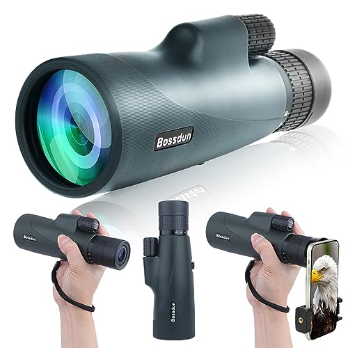 10-30x50 Monokular Teleskop für Erwachsene, Wasserdichtes HD Monokular Zielfernrohr mit Smartphone zur Vogelbeobachtung Sightseeing Wandern Jagd Camping (Green)