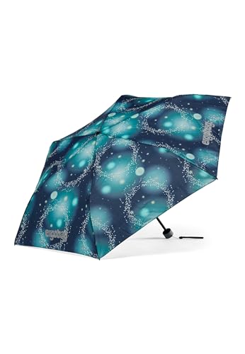 ergobag Regenschirm Kinderschirm für die Schultasche, ultraleicht und klein mit Tasche, Ø90 cm RaumfahrBär - Dunkelblau