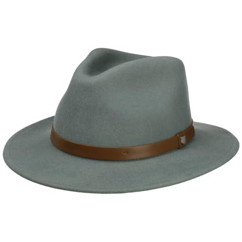 Brixton Jeremy Fedora Wollhut Wollfilzhut Filzhut Herrenhut Hut (60 cm - dunkelgrün)