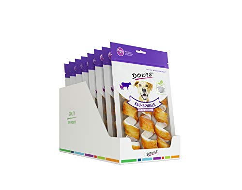 Dokas Kau-Spirale mit Hühnerbrust für Hunde - Ideal für zwischendurch für Hunde ,8 x 110 g