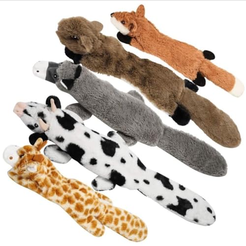 Biwwubik 5 Stück Quietschende Hundespielzeug, Keine Füllung, Kauspielzeug für Hunde Plüsch für Kauer, Medium und Groß, Quietschen Haustierzubehör, C
