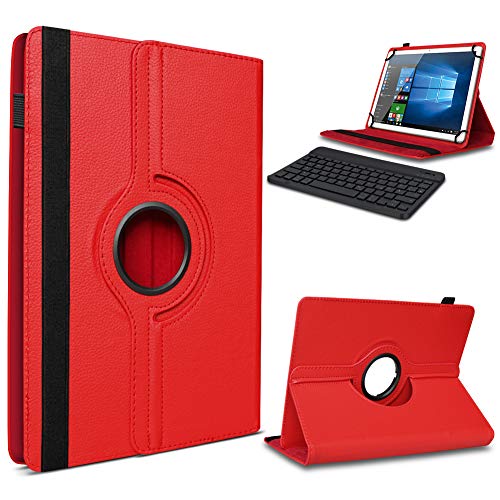 UC-Express Tablet Schutzhülle Tastatur - kompatibel mit Teclast T50 / T40 Pro 10,4-11 Zoll Geräten - 360 Grad Hülle für Tablets - ultradünne Tablettasche - Tablet Bluetooth Case, Farbe:Rot