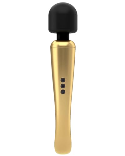 DORCEL Megawand, Leistungsstarker Zauberstab-Vibrator (Stab), Elegante Externe Stimulator Mit Flexiblen Silikonkopf, USB Wiederaufladbaren, Gold Edition