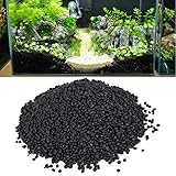 Cikonielf Aquarium Black Gravel Aquarium Wasserpflanzen Schlamm Aquarium Substrat Boden für Aquarien Landschaftsbau Vasen Pflanzen 1kg