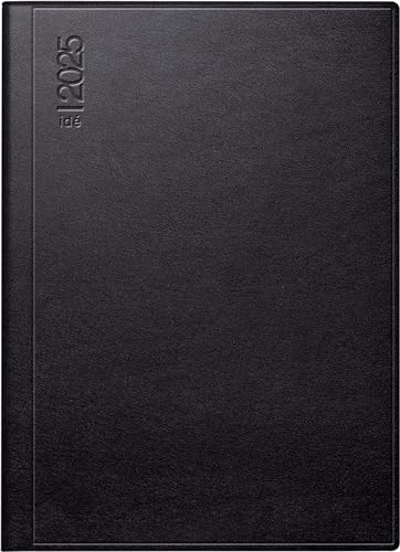 rido/idé Taschenkalender Modell perfect/Technik I (2025), 2 Seiten = 1 Woche, A6, 208 Seiten, Kunstleder-Einband Gratello, schwarz