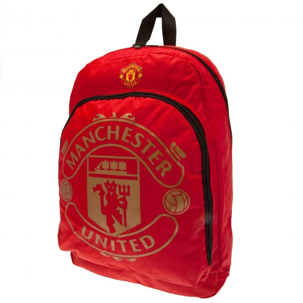 Manchester United FC Rucksack mit Wappen, Rot/Ausflug, einfarbig (Getaway Solids), Einheitsgröße