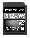 SD UHS-II 512 GB Karte V90 - Bis zu 250MB/s Schreibgeschwindigkeit und 300MB/s Lesegeschwindigkeit | Für professionelle Filmemacher, Fotografen und Kuratoren von Inhalten - von Prograde Digital