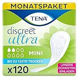 TENA Discreet Mini - 120 Einlagen Im Monatspaket (6 X 20 Stück), Einzeln Verpackt - Hygieneeinlagen Für Frauen - Bei Leichter Blasenschwäche, Inkontinenz Und Bei Tröpfchenverlust