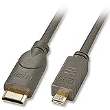 LINDY 41342 High-Speed-HDMI-Kabel mit Ethernet, Typ C (Mini) / Typ D (Micro), 1,5m, schwarz
