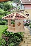 Vogelhaus-Vogelhäuser-(V75)-sechs eck -Vogelfutterhaus Vogelhäuschen-aus Holz-Schreinerarbeit