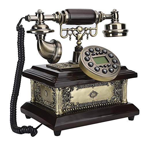 Kabelgebundenes Telefon, Harz Antikes Vintage Klassisches Telefon für zu Hause Hotel Schreibtische Schlafzimmer Wohnzimmer Verwenden, FSK/DTMF Anruferidentifikation Retro-Telefon Vintage Telefon Suppo