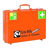 Söhngen Erste-Hilfe-Koffer SPEZIAL MT-CD Labor & Chemie (Verbandkoffer mit Füllung, inkl. Wandhalterung, schlagfester Kunststoff, Notfallkoffer)