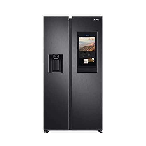 Samsung RS6HA8891B1/EG Side-by-Side-Kühlschrank mit Family Hub, 614 Liter Kühlschrankvolumen, 225 Liter Fassungsvermögen des Gefrierteils, 364 kWh/Jahr, Premium Black Steel
