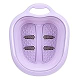 HAYAN Foot Spa Faltbare Fußwanne mit Fußmassagegeräten, Größe L 49,6 x 40,5 x 19,8 cm (Violett)