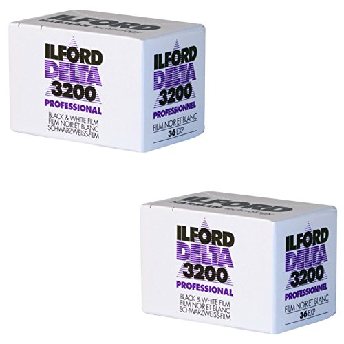 Ilford 1887710 Delta 3200 professionelle, schwarz-weiße Druckfolie, 135 (35 mm), ISO 3200, 36 Aufnahmen, 2er-Pack
