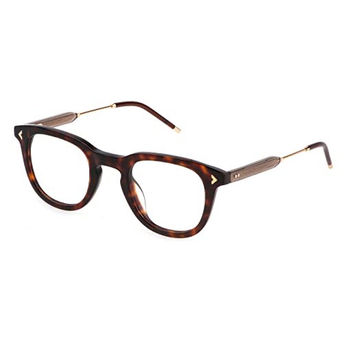 Lozza VL4312 Brille, Shiny Dark Havana, 48 Unisex Erwachsene, Braun, hochglanz (Shiny Dark Havana)