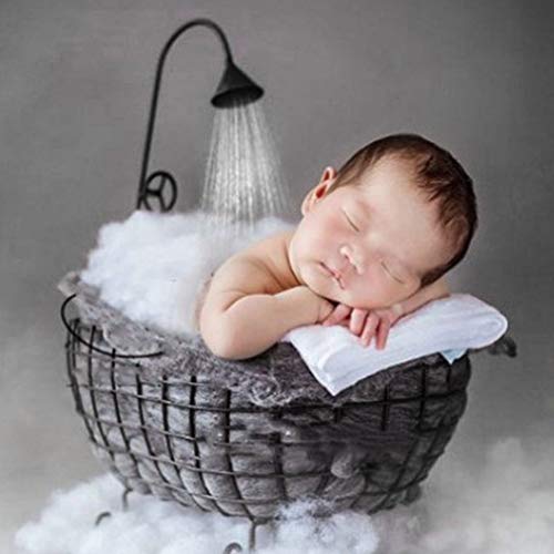Fotografie Requisiten Neugeborenen, ausgehöhlten Eisen Korb Badewanne Sofa Dekoration Fotografie Requisiten(Schwarz)