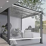 FUFU Transparente Outdoor-Rollo-Jalousien, 0,5-mm-PVC 100% wasserdicht, Hochleistungs-transparentes Fenster/Türen Vorhänge, Regenschutz für Pavillons Balkon, Bohren in 50 Größe