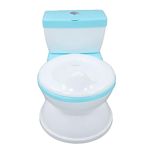 Töpfchen-Trainingstoilette, Multifunktionale Simulation, Lebendiges Spülgeräusch, Toilettensitz mit Aufbewahrungsbox, Toilettenpapierhalter für (Blau)