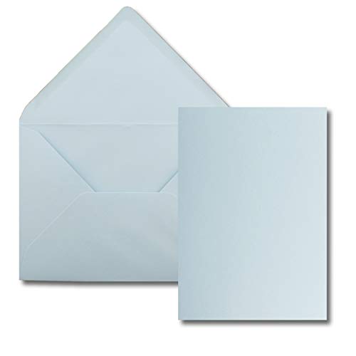 FarbenFroh by GUSTAV NEUSER 100x Einzelkarten Set mit Briefumschlägen DIN A6 / C6 in Hellblau (Blau) - 14,8 x 10,5 cm - ohne Falz