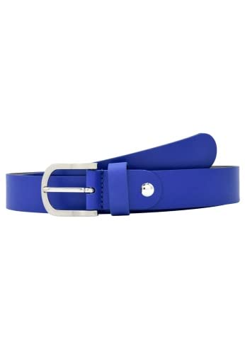 Leslii Premium Gürtel echter Leder-Gürtel 3cm blauer Gürtel Kalbs-Nappaleder Narbung Royal-Blau Größe 90