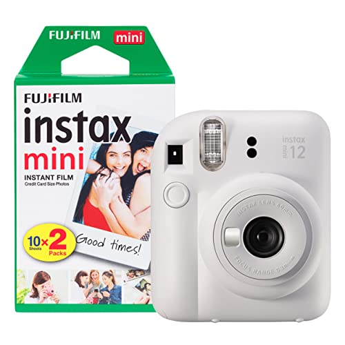 Fujifilm Instax Mini 12 Sofortbildkamera, mit 20 Filmen, Tonweiß