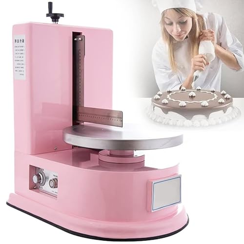 Qiang 4-12 Zoll Automatische Kuchen Glasur Maschine,Justierbarer Creme Glätter Kuchen Poliermittelpolierer,Creme Rand glatt machende verzierende Werkzeuge,Backausrüstung,Pink