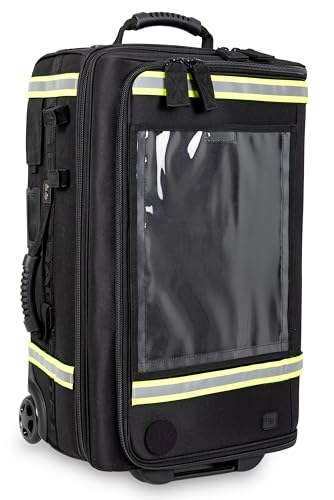 EB EMERAIR'S TROLLEY schwarz | Beatmungskoffer mit Trolley-System | Notfallkoffer | Notarzt | Rettungsdienst | große Tasche | Erste Hilfe | Einsatz | inkl. Modultaschen und Ampulliarium