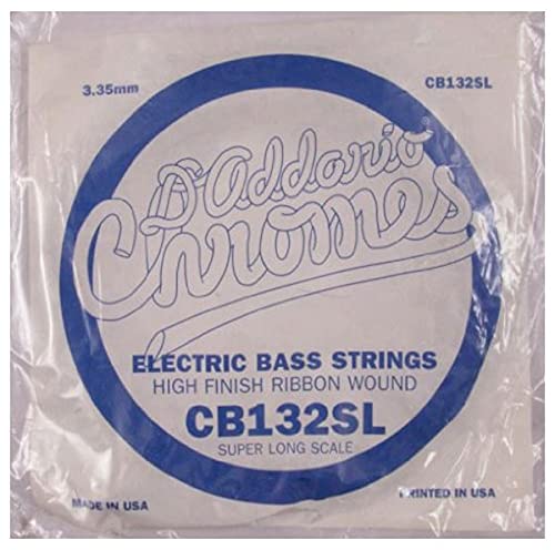 D'Addario CB132SL Chromes Einzelsaite für Bassgitarre, Super Long Scale.132