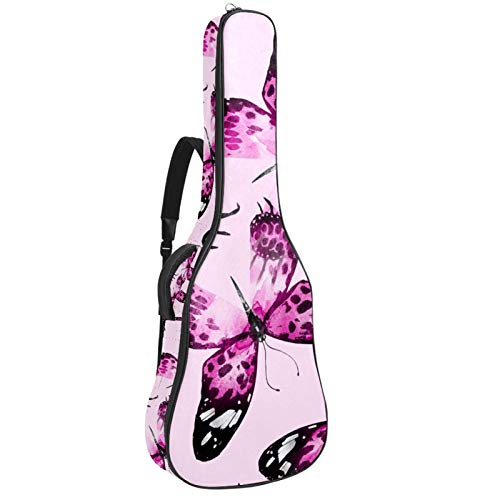 Gitarrentasche Lila Schmetterling Gig Bag Für Akustische Klassische Elektrische 40 41 Zoll Gitarre Tasche wasserdichte Guitar Bag