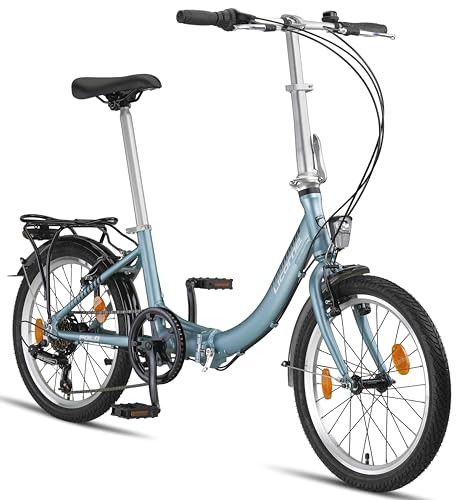Licorne Bike Fold Premium Klapprad Aluminium 6 Gang Shimano Kettenschaltung Quick-Fold-System Klappfahrrad (V-Bremse, Blau)
