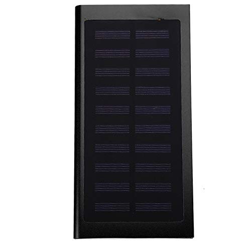 Solar-Panel Ladegerät Schnell 20000mAh Doppel-USB-Powerbank Solar-Energien-Bank-Externe Batterie-bewegliche for Handy ZHQHYQHHX (Color : Schwarz, Size : Kostenlos)